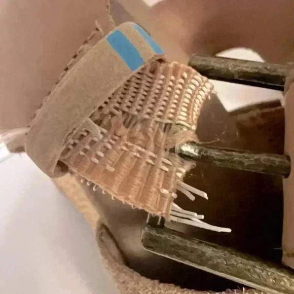 TOMS Tropez Peep Toe Womens Sandals Sz 8.5 Wedge tan, cute. - Picture 9 of 9